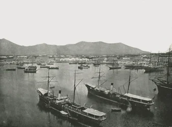 A kikötő általános képe, Palermo, Szicília, Olaszország, 1895.