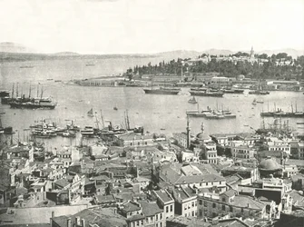 Az Aranyszarv bejárata, Konstantinápoly, Oszmán Birodalom, 1895.