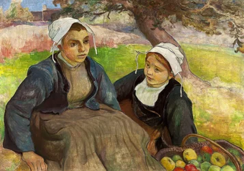 Két breton nő egy kosár almával