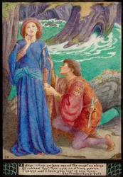 Aurelius és Dorigen (ceruza és akvarell)