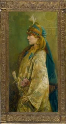 Sarah Bernhardt portréja Roxanna szerepében az "Adrienne Lecouvreur"-ben, Robertson, Walford Graham (1867-1948). Olaj, vászon, mérete: 122x61