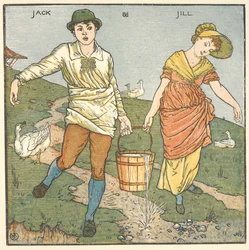 Színes illusztráció a „Jack és Jill”-hez.