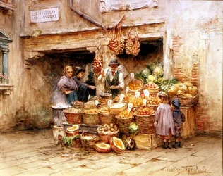 A gyümölcsös bódé (akvarell)
