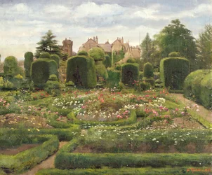 The Topiary Gardens, Levens Hall, Cumbria, 1886 (olaj, vászon, kartonra fektetve)