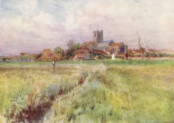 Wessex: Wareham, a Wessex-regények "Anglebury"-je (színes litográfia)