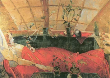 B.79 Walter Gramatté. Die Genesende. A lábadozó (Sonia Gramatté). 1921