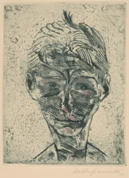 Fiatal férfi mellszobra, önarckép, fiúfej, önarckép, 19221923.