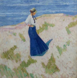 Bernhardine Bornemann a tengerparton Heistben. 1910