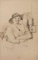Csirke, 1914 körül (ceruza, toll és szepia tinta, papír)