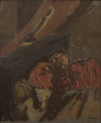 Piros mintás blúz, 1907 körül (olaj, vászon)
