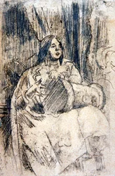 The Study (The Drummer), 1900 körül (ceruza papíron)