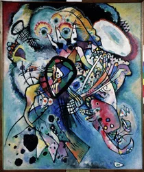 ""Két ovális"" (N. 218. kompozíció) Vaszilij Kandinszkij (vagy Wassily Kandinski vagy Kandinskij) akvarellje