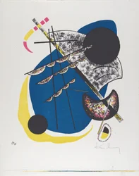 Kleine Welten II (Kis Világok II.), 1922 (litográfia fekete, piros, kék, sárga színnel nyomtatva)
