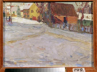 Városi táj (City Landscape). Vaszilij Kandinszkij festménye (vagy Vaszilij Kandinszkij vagy Kandinszkij