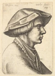 A kalapot viselő fiatalember feje jobbra, 1648.