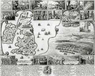A polgárháborús Anglia térképe és Prága kilátása, 1632