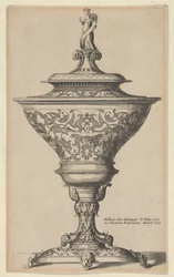 Díszes serleg maszktalpon, 1645., 1645.
