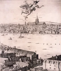 Panorámás kilátás Londonra, 1670
