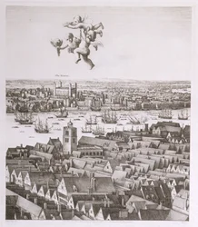 Londoni kilátás, megjelent 1647 (fakszimile) (részlet)