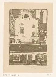 Házak a Sint-Bavokerk ellen az Oude Groenmarkton Haarlemben St. Bavo, Haarlem (eredeti cím)