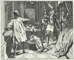 Albrecht von Wallenstein, a Szent Római Birodalom hadseregének cseh tábornokának meggyilkolása a harmincéves háborúban
