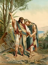 Jonatán és Dávid barátsága (színes litó)