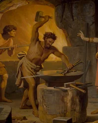 Sigurd a törpe Mime-hoz megy, a Sigurd Saga-ból, Alsó terem, 1882-83 körül (falfestmény)