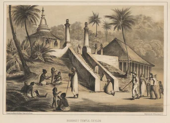 Buddhista templom, Ceylon, 1855