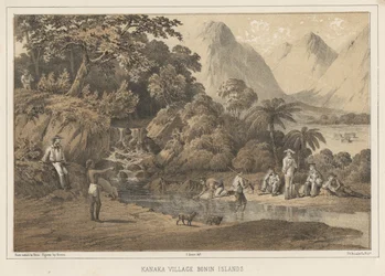 Kanaka falu Bonin-szigetek, 1855