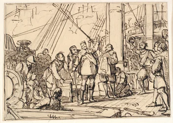 Piszkozat a festményhez Chr. 4. kápolnája Roskildében "Chr. 4. on the Trinity"