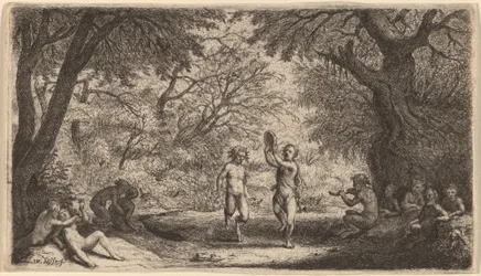 Bacchanal táncoló párral a központban