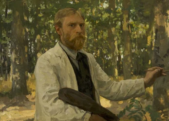 Önarckép erdős tájban, 1895.