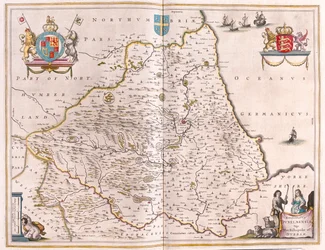 Durhami Bishoprike, a Willem Blaeu által készített "Theatrum Orbis Terrarum, sive Atlas Novus"-ban, Amszterdam, Amszterdam
