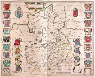 Cambridge shire, a Willem Blaeu által készített "Theatrum Orbis Terrarum, sive Atlas Novus"-ban (Amszterdam).