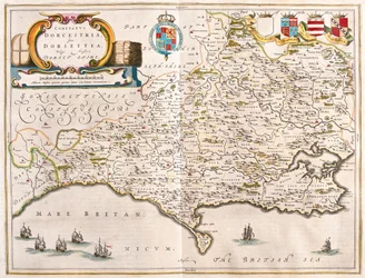 Dorchester (Dorset), a Willem Blaeu által készített "Theatrum Orbis Terrarum, sive Atlas Novus"-ban (Amszterdam).