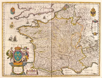 Franciaország, a Willem Blaeu által készített "Theatrum Orbis Terrarum, sive Atlas Novus"-ban (Amszterdam).