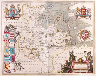 Huntington shire, a Willem Blaeu által készített "Theatrum Orbis Terrarum, sive Atlas Novus"-ban, Amszterdam, Amszterdam