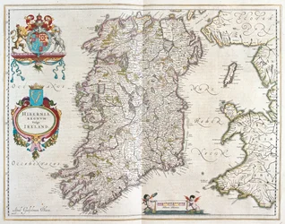 Írország, a Willem Blaeu által készített "Theatrum Orbis Terrarum, sive Atlas Novus"-ban (Amszterdam).