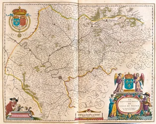Isle de France, a Willem Blaeu által készített "Theatrum Orbis Terrarum, sive Atlas Novus"-ban, Amszterdam, Amszterdam
