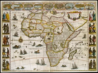 Afrika térképe. Tányér egy atlaszból, Willem Janszoon Blaeu