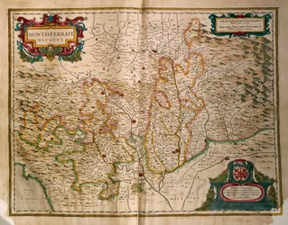Monferrato hercegség térképe, a Regionum Italiae-ból, Willem Blaeu, metszet