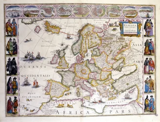 Európa térképe. William Blaeu (1571-1638) atlasza. Amszterdam 1635.