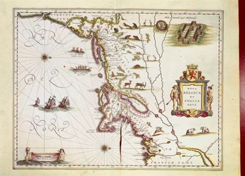 Nova Belgica vagy Új-Belgium és Anglia Nova vagy Új-Anglia térképe, Willem Janszoon Blaeu