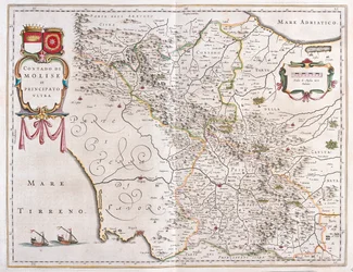Molise, Benevento, Avellino, Olaszország, Willem Blaeu, Amszterdam, "Theatrum Orbis Terrarum, sive Atlas Novus" című könyvében.