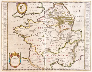 Római birodalom Cézár idején, Willem Blaeu, Amszterdam, "Theatrum Orbis Terrarum, sive Atlas Novus" című művében.