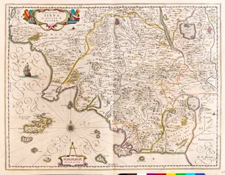 Siena, Lazio, Olaszország, az amszterdami Willem Blaeu "Theatrum Orbis Terrarum, sive Atlas Novus" című művében.