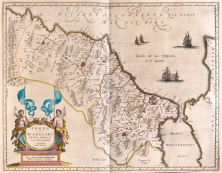 Északnyugat-Afrika és Marokkó, Willem Blaeu: "Theatrum Orbis Terrarum, sive Atlas Novus", Amszterdam.