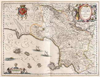 Campania régiója, Olaszország, Willem Blaeu "Theatrum Orbis Terrarum, sive Atlas Novus" című művében, Amszterdam, Amszterdam.