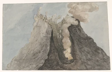 Binnenzijde van krater Etna Az Etna-kráter belső képe (cím a tárgyon) Utazások Olaszországban, Szicíliában és Máltán - 1778 (sorozat címe)
