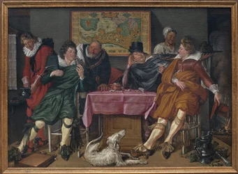Boldog társaság. Willem Pietersz Buytewech (1591 vagy 1592-1624) festménye, olaj, vászon, 1620 körül. Holland művészet